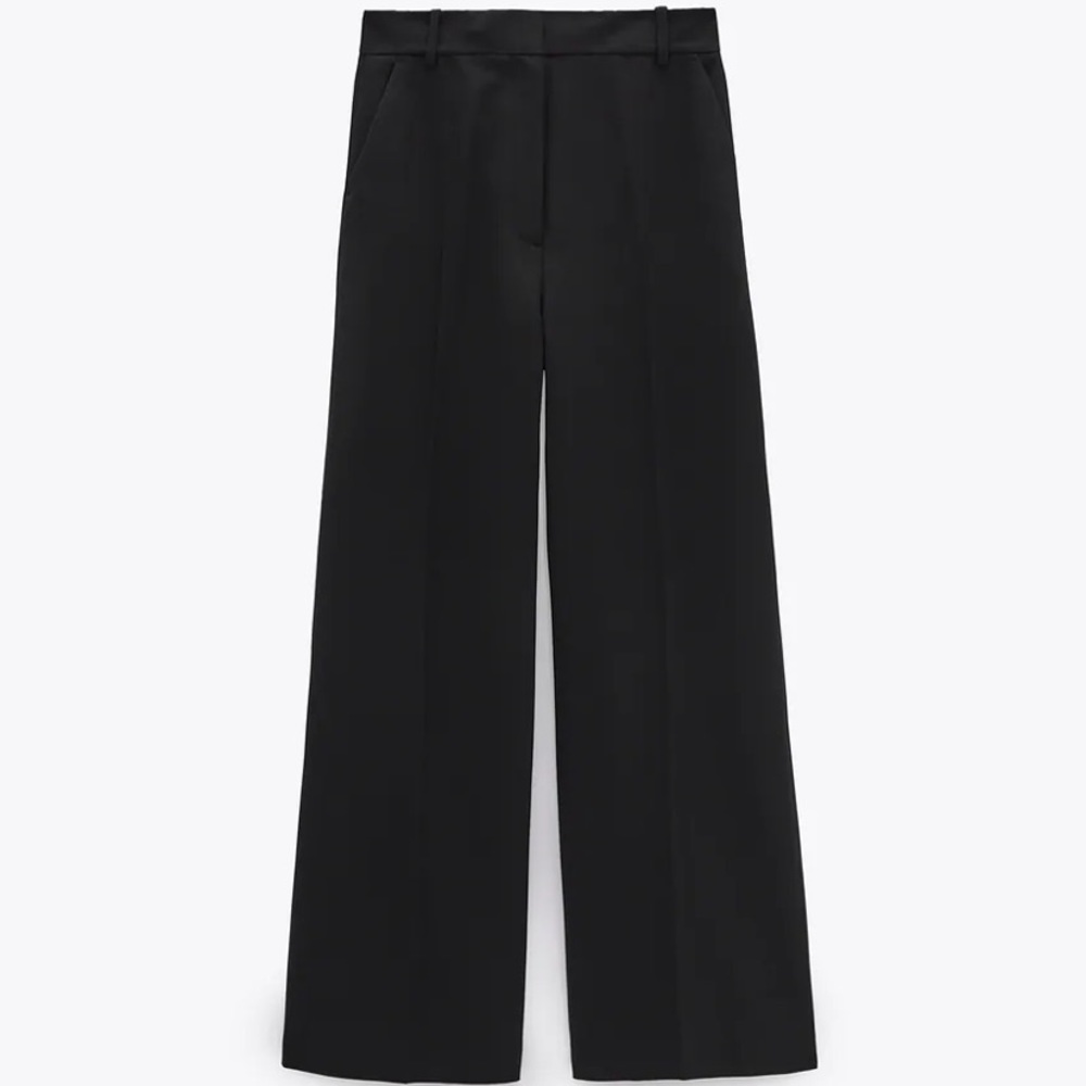 Zara Classic Black Wide-Leg Trousers